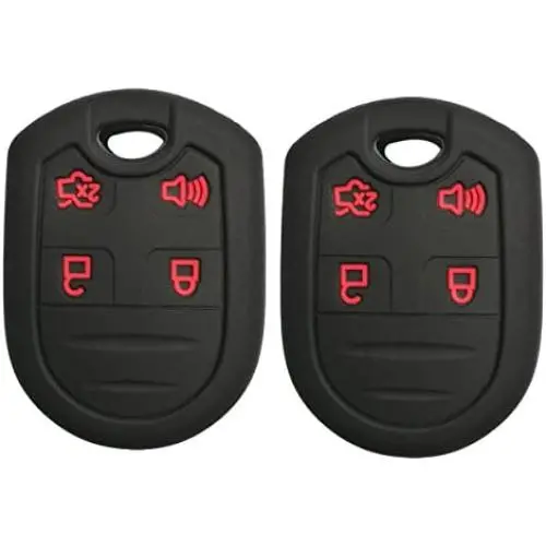 Coolbestda 2Pcs Rubber 4buttons Key Fob Protector Remote Skin Cover Case Keyless Jacket for Ford F150 F-150 F250 F350 Mustang Fusion Explorer Taurus Expedition Lincoln MKS MKX MKZ Navigator