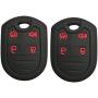 Coolbestda 2Pcs Rubber 4buttons Key Fob Protector Remote Skin Cover Case Keyless Jacket for Ford F150 F-150 F250 F350 Mustang Fusion Explorer Taurus Expedition Lincoln MKS MKX MKZ Navigator
