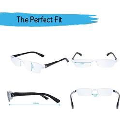 Rimless Computer Reading Glasses (2 Pack)- Blue Light Blocking Glasses, Anti Reflective & Anti-Glare Coating Lenses