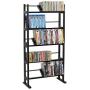 Atlantic Element Media Storage Rack - Holds Up to 230 CDs or 150 DVDs, Contemporary Wood & Metal Design with Wide Feet for Greater Stability, PN35535601 In Espresso