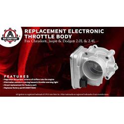 Electronic Throttle Body - Compatible with Chrysler, Jeep & Dodge 2.0L and 2.4L - 200, Sebring, Avenger, Caliber, Journey, Compass and Patriot - Replaces 04891735AC, 977025, 4891735AD - 2007-2017