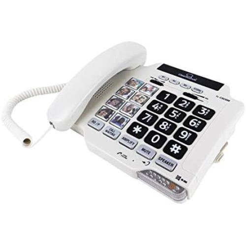 ClearSounds CSC500 Amplified Landline Phone with Speakerphone and Photo Frame Buttons - Up to 30dB Amplification, T-Coil Hearing Aid Compatible