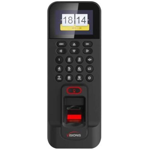 Visionis VIS-3013 Indoor Access Control Time Attendance Black Waterproof WiFi TCP/IP Wiegand Fingerprint Biometric IP42 Card Reader Keypad with Software 125KHz EM Card Compatible 3,000 Users