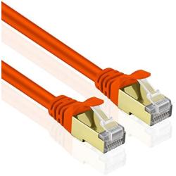 TNP Cat6 Ethernet Patch Cable (20 Inch) - Professional Gold Plated Snagless RJ45 Connector Computer Networking LAN Wire Cord Plug Premium Shielded Twisted Pair (Orange)