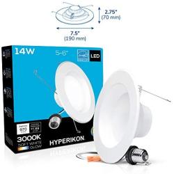 Hyperikon 6 Inch LED Recessed Lighting, 14W=75W, Retrofit Dimmable Downlight, CRI90, UL, Energy Star, Soft White, 16 Pack