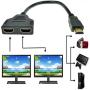 ZY HDMI Male to Dual HDMI Female 1 to 2 Way HDMI Splitter Adapter Cable for HDTV,Support Two TVs at The Same Time, Signal One in, Two Out(Black)