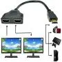 ZY HDMI Male to Dual HDMI Female 1 to 2 Way HDMI Splitter Adapter Cable for HDTV,Support Two TVs at The Same Time, Signal One in, Two Out(Black)