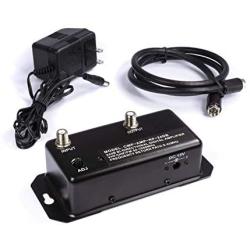 24db Distribution Amplifier - Digital TV Antenna Booster Signal Amplifier, Adjustable Boost/Gain, NTSC, ATSC, FM, UHF, VHF - 1000 MHz - Includes RG6 Coaxial Cable