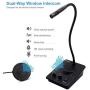 CallToU Window Speaker Intercom System,Dual Way Anti-Interference Intercommunication Microphone Talk Through Glass Window,for Business,Bank,Office,Hospital,Counter,Store,Station,School and More