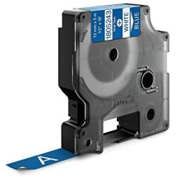 DYMO Industrial Labels for DYMO Industrial Rhino Label Makers, White on Blue, 1/2'', 1 Roll (1805243), DYMO Authentic