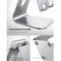 Tablet Stand Multi-Angle, Lamicall Tablet Holder: Desktop Adjustable Dock Cradle Compatible with Tablets Such As iPad Air Mini Pro, Phone XS Max XR X 6 7 8 Plus More Tablets (4-13 Inch) - Silver