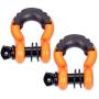N/N TYT Shackles 3/4'' D Ring Shackle 2 Pack kit, 10500lbs Break Strength Orange Snatch Block, with 7/8'' Screw Pin and Shackle Isolator & Washers Kit for Tow Strap Winch Off Road Jeep Vehicle Recovery