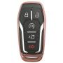 Pink TPU Key Fob Cover Case Remote Holder Skin Protector for Ford Fusion F-150 Edge Explorer Mustang Lincoln MKZ MKC 3/4/5 Buttons Smart Key(NOT fit Flip/Folding key)