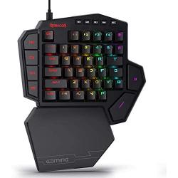 Redragon K585 DITI One-Handed RGB Mechanical Gaming Keyboard, Type-C Professional Gaming Keypad with 7 Onboard Macro Keys, Detachable Wrist Rest, 42 Keys
