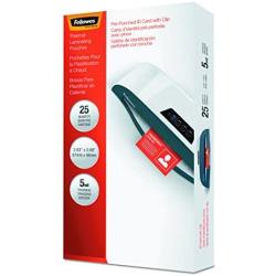 Fellowes 52033 Laminating Pouches, 5mil, 3 7/8 x 2 5/8, ID Size (Pack of 25)