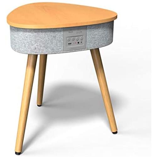 Portable Smart Side Table Bluetooth Speaker with Wireless Charger and USB Charging Dock, Modern Home Studio Smart Table Multifunctional (Orange)