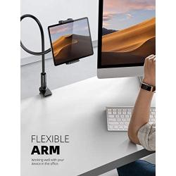 Gooseneck Tablet Mount Holder for Bed - Lamicall Flexible Tablet Arm Clamp, Bed Stand for 4.7-11'' Devices, Such as iPad Mini 7.9, Air 9.7, Pro 10.5/11, Switch, Galaxy Tabs - Black