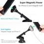Magnetic Phone Car Holder for Magsafe Charger and iPhone 12, Car Phone Holder Mount with Magsafe, for Magsafe Car Mount for Dashboard/Windshield with Suction Cup and Adjustable Arm