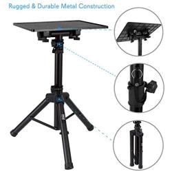 Universal Laptop Projector Tripod Stand - Computer, Book, DJ Equipment Holder Mount Height Adjustable Up to 35 Inches w/ 14 x 11 Plate Size - Perfect for Stage or Studio Use - PylePro PLPTS2