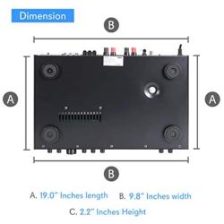 Pyle - 5 Channel Rack Mount Bluetooth Receiver, Home Theater Amp, Speaker Amplifier, Bluetooth Wireless Streaming, MP3/USB/SD/AUX/FM Radio, 200 Watt, w/ Digital ID3 LCD Display from - PDA7BU,Black