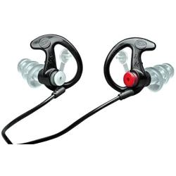 SureFire EP4 Sonic Defenders Plus filtered Earplugs, triple flanged design, reusable, Black, Medium