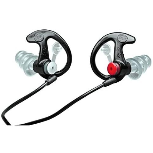 SureFire EP4 Sonic Defenders Plus filtered Earplugs, triple flanged design, reusable, Black, Medium
