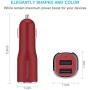 Tranesca 4.8A/24W 2 USB Port Car Charger Compatible with iPhone X 8 7 6S 6 Plus, 5 SE 5S 5 5C, Samsung Galaxy S9 S8 S7 S6 Edge, Note 8 4, LG G6 G5 V10 V20, HTC,Nexus, iPad Pro and More-Red Tranesca 4.8A/24W 2 USB Port Car Charger Compatible with iPhone X 8 7 6S 6 Plus, 5 SE 5S 5 5C, Samsung Galaxy S9 S8 S7 S6 Edge, Note 8 4, LG G6 G5 V10 V20, HTC,Nexus, iPad Pro and More-Red
