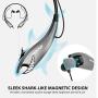 Mpow Jaws Gen5 Bluetooth Headphones 18H Playtime for Work from Home, V5.0 Wireless Neckband Headphones Online Teaching & Conference, Bluetooth Headset Call Vibrate & CVC6.0 Noise Cancelling Mic, Gray