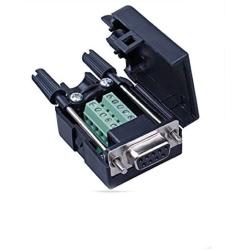 DB9 D-SUB RS232 Adapter 9 Pin Signals Terminal Breakout Plastic Cover 2 Row Female+Screw