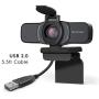 Amcrest 1080P Webcam with Microphone & Privacy Cover, Web Cam USB Camera, Computer HD Streaming Webcam for PC Desktop & Laptop w/ Mic, Wide Angle Lens & Large Sensor for Superior Low Light (AWC201-B)