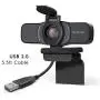 Amcrest 1080P Webcam with Microphone & Privacy Cover, Web Cam USB Camera, Computer HD Streaming Webcam for PC Desktop & Laptop w/ Mic, Wide Angle Lens & Large Sensor for Superior Low Light (AWC201-B)