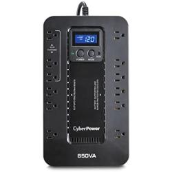 CyberPower EC850LCD Ecologic Battery Backup & Surge Protector UPS System, 850VA/510W, 12 Outlets, ECO Mode, Compact, Uninterruptible Power Supply