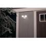 LB1870CH700 Lumen Battery Operated Ultra Bright LED Motion Security, Motion Sensor, Motion Activated Flood Light, Wall or Eave Mount Twin Head includes L-bracket for easy mounting Champaign finish