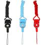 Phone Neck Strap Lanyard Quick Release ID Holder Neck Lanyard,3 PCS 19'' Detachable Necklace Neck Band,Whistles Strap for Phone,ID Badge Holder with a Lanyard Hole-Black+skybue+red