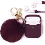 Filoto Case for Airpods, Airpod Case Cover for Apple Airpods 2&1 Charging Case, Cute Air Pods Silicone Protective Accessories Cases/Keychain/Pompom/Strap, Best Gift for Girls and Women, Burgundy