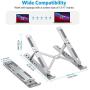 Portable Laptop Stand for Desk - OMOTON LA02 Adjustable Foldable Aluminum Laptop Stand Riser, Compatible with MacBook Air, Macbook Pro, HP, Dell, Lenovo and More (Up to 15.6 inch), Grey