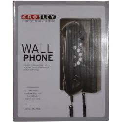 Crosley CR55-BK Wall Phone with Push Button Technology, Black