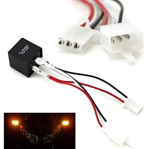 iJDMTOY GL88T1 Electronic LED Flasher w/Wiring Adapter Kit Compatible With Honda Gold Wing GL1800 F6B Bike Fix LED Turn Signal Bulbs Hyper Flash Issue