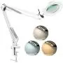 LANCOSC LED Magnifying Lamp with Clamp, Stepless Dimmable, 3 Color Modes, 5-Diopter 4.3″ Real Glass Lens, Adjustable Swivel Arm Lighted Magnifier Light for Desk Table Craft Workbench Close Work-2.25X LANCOSC LED Magnifying Lamp with Clamp, Stepless Dimmable, 3 Color Modes, 5-Diopter 4.3″ Real Glass Lens, Adjustable Swivel Arm Lighted Magnifier Light for Desk Table Craft Workbench Close Work-2.25X