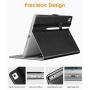 DTTO New iPad 9.7 Inch 5th/6th Generation 2018/2017 Case with Apple Pencil Holder, Premium Leather Folio Stand Cover Case for Apple iPad 9.7 inch, Also Fit iPad Pro 9.7/Air 2/Air - Black(Grey Lining)