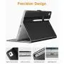 DTTO New iPad 9.7 Inch 5th/6th Generation 2018/2017 Case with Apple Pencil Holder, Premium Leather Folio Stand Cover Case for Apple iPad 9.7 inch, Also Fit iPad Pro 9.7/Air 2/Air - Black(Grey Lining)