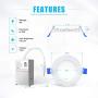 Ensenior 1 Pack 4 Inch Ultra-Thin LED Recessed Ceiling Light with Junction Box, 6000K Clear White, 9W 75W Eqv, Dimmable Downlight, 750LM High Brightness - ETL Certified