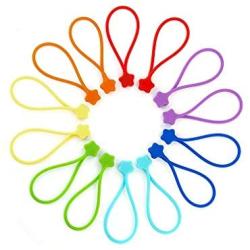 Fironst Reusable Silicone Strong Magnetic Cable Ties/Twist Ties for Bundling and Organizing, 14 Pack Multi-Color Magnet Cord Winder for Cable Management, Hanging & Holding Stuff Silicone Cord Keeper