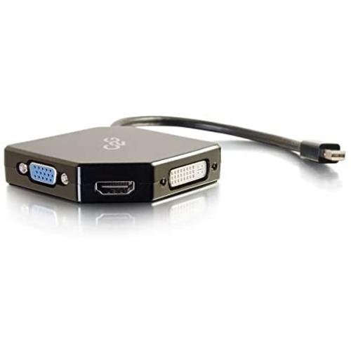 C2G Mini Display Port Adapter, 4K, Display Port to HDMI, VGA, or DVI, Black, Cables to Go 54341