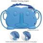 CHINFAI Kids Case for iPad 2017/2018 [Double-Faced Monkey Series] Shock Proof Handle Stand Silicone Protective Cover for 9.7 inch iPad Pro/Air/Air2/5th/6th Tablet (Blue)