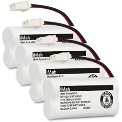 iMah Ryme B1-3 BT162342 BT262342 2.4V 300mAh Ni-MH Cordless Telephone Batteries Compatible with AT&T CL81101 EL5210 EL52400 VTech CS6409 CS6419 CS6429 CS80100 Handset, Pack of 4
