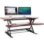 Halter Stand Up Desk Converter for Laptop, Dual Monitor and Laptop Riser Adjustable Standing Desk w/Cable Management & Keyboard Tray (Cherry)