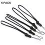 YOUOWO 5 Pack Nylon Lanyards for USB Flash Drive Cell Phone Key iPod Mp3 mp4 ID Card Badge and Other Small Electronic Devices Phone Charms (Black)