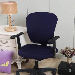 Jinzio Computer Office Chair Cover - Split Protective & Stretchable Cloth Polyester Universal Desk Task Chair Chair Covers Stretch Rotating Chair Slipcover, Navy