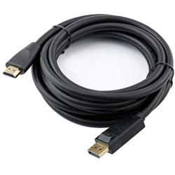DTECH DisplayPort to HDMI Cable Male to Male Port with Gold Plated Connector (6 Feet, Black)